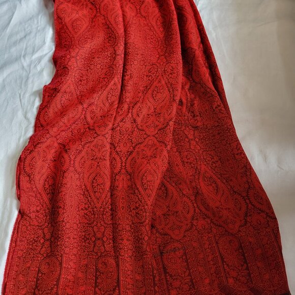 Pashmina Large Red Cashmere and Lana Scarf - Picture 2 of 6
